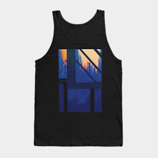 Blue Cityscape evening Tank Top